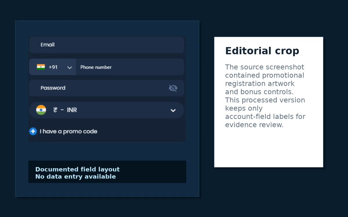 Cropped public 4RABET registration interface showing account fields without promotional controls
